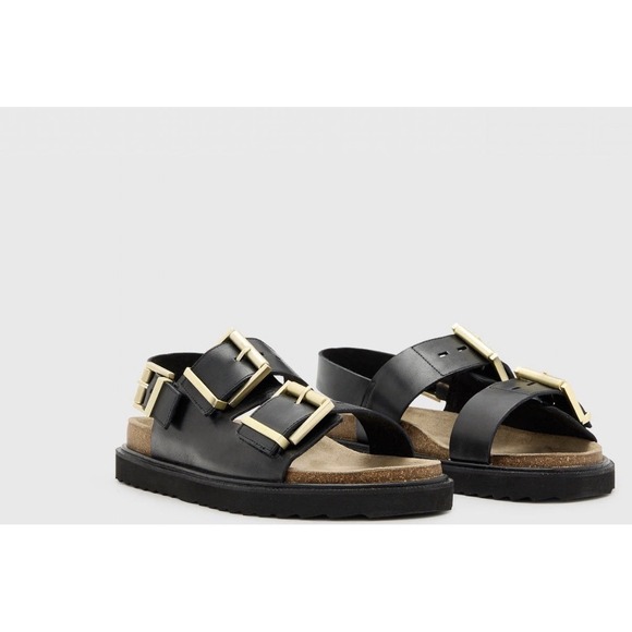 AllSaints Shoes - AllSaints ISLA Chunky Leather Women's Sandals Black size US10 EU40 NIB $249